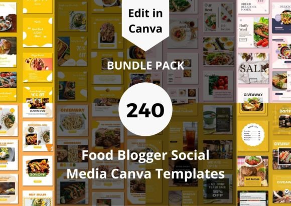 Download 240 Food Blogger Social Media Templates - Social media Collection
