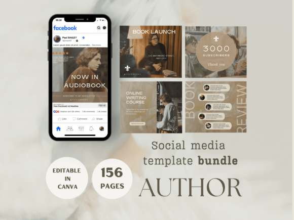 Download Author Social Media Template Bundle - Social media Collection