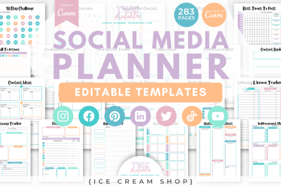 Download Social Media Planner Canva Templates - Social media Collection