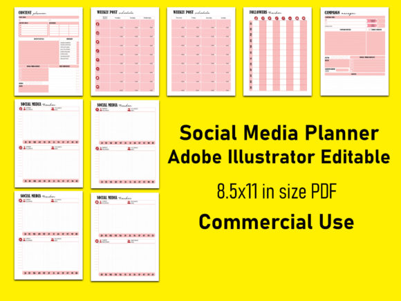 Download Social Media Planner Pink - Social media Collection