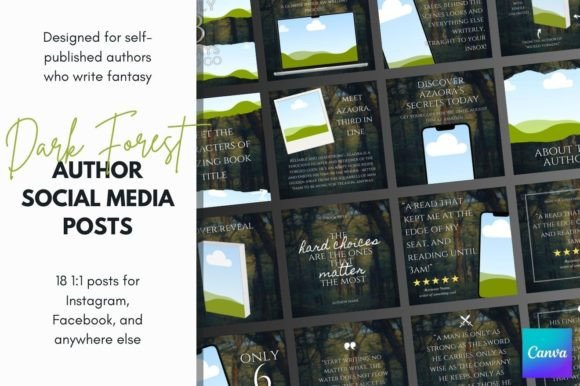 Download Fantasy Author Social Media Canva Files - Social media Collection