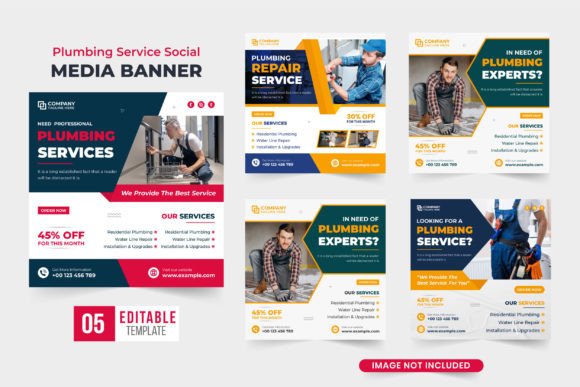 Download Plumbing Service Social Media Post Set - Social media Collection