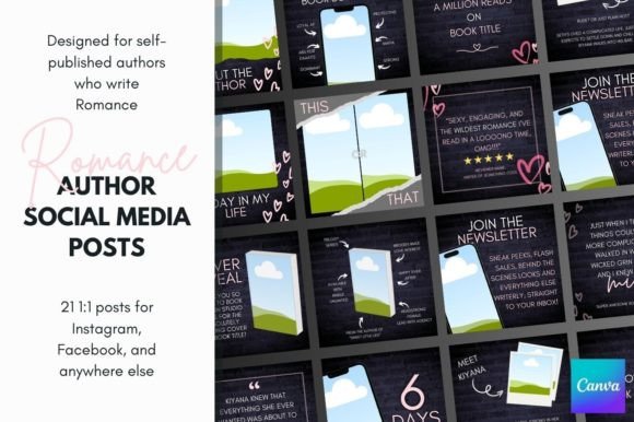 Download Canva Romance Author Social Templates - Social Collection