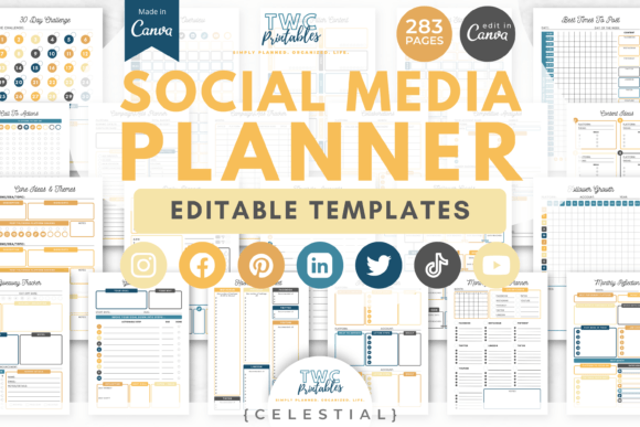 Download Social Media Planner Canva Templates |CE - Social media Collection