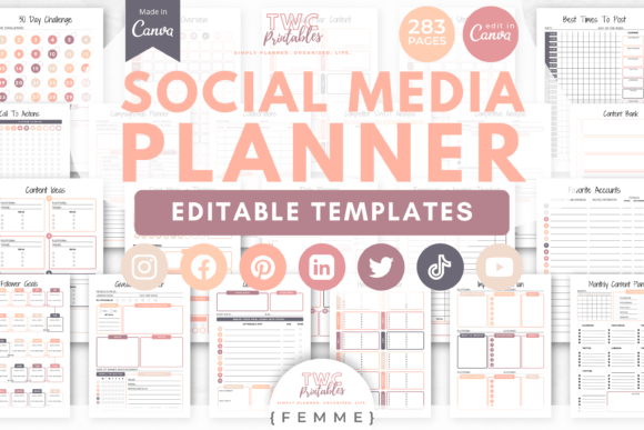 Download Social Media Planner Canva Templates - Social media Collection