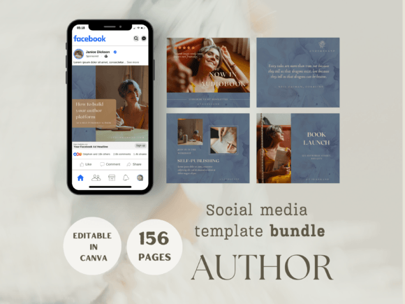 Download Author Social Media Template Bundle - Social media Collection