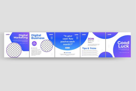 Download Set of Social Media Marketing Carousel - Social media Collection
