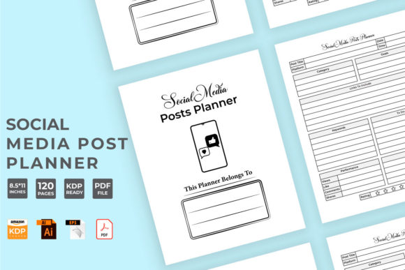 Download Social Media Post Tracker KDP Interior - Social media Collection