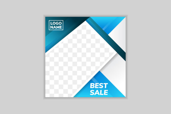 Download Square Banner Blue Grey Triangle - Premium Resources
