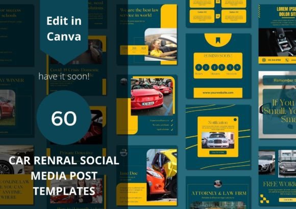 Download 60 Car Rental Social Media Templates - Social media Collection