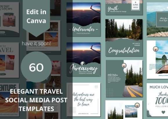 Download 60 Elegant Travel Social Media Templates - Social media Collection