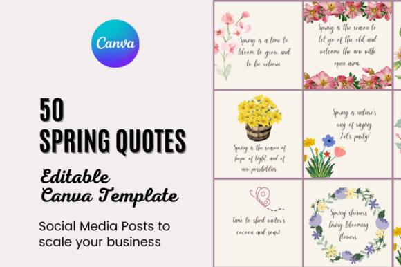 Download Spring Quotes Social Media Post Graphics - Social media Collection