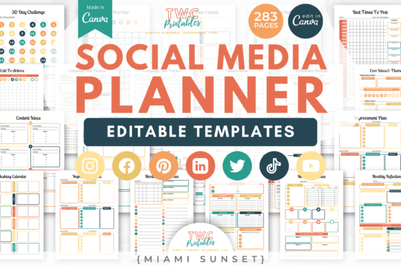 Download Social Media Planner Canva Templates - Social media Collection