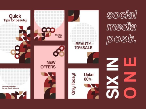 Download 6 Media Social Templates Red Themes V1 - Social Collection