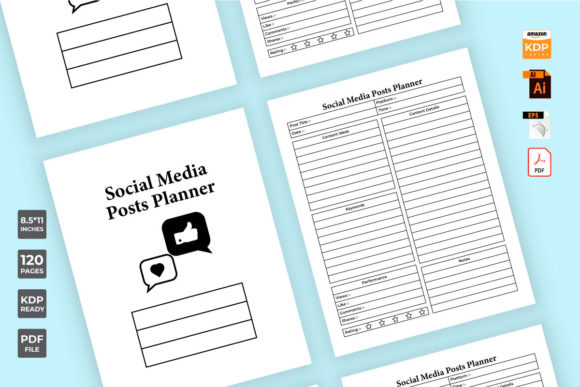 Download Social Media Post Planner KDP Interior - Social media Collection