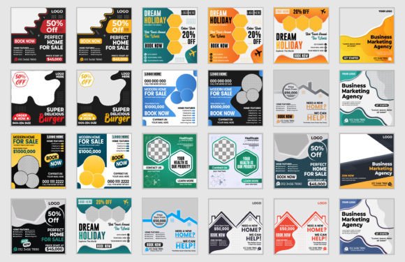Download Social Media Post Design Template Bundle - Social media Collection
