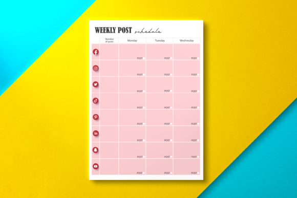 Download Weekly Social Media Post Schedule, KDP - Social media Collection