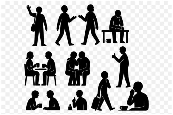 Download Social Interaction Silhouette Vector - Social Collection