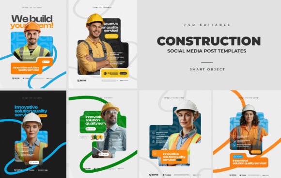 Download Construction Social Media Post Design - Social media Collection