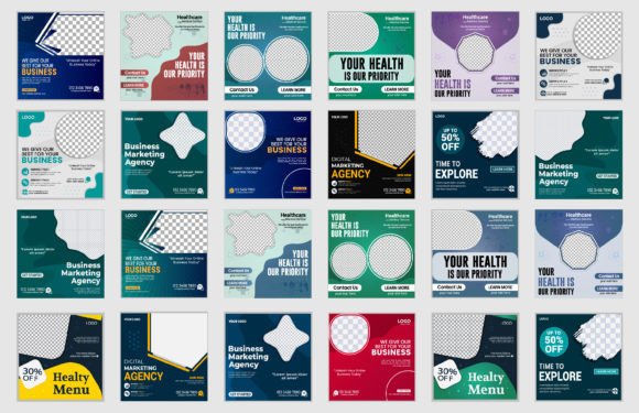 Download Social Media Post Design Template Bundle - Social media Collection