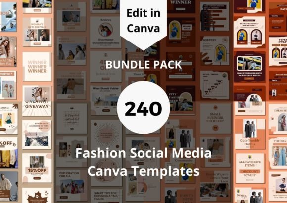 Download 240 Fashion Social Media Canva Templates - Social media Collection